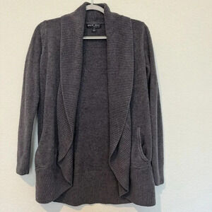 Barefoot Dreams Sweater Womens Medium Chic Lite Gray Wrap Open Cardigan